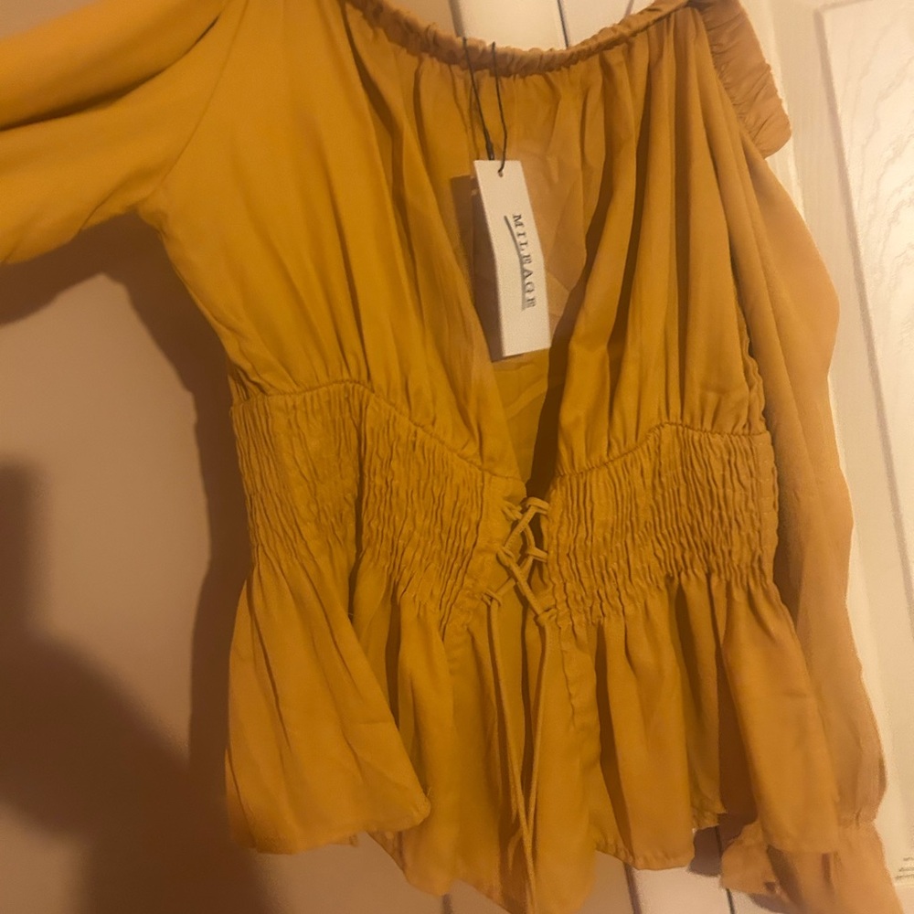 Milano Women's Mustard Off-Shoulder Blouse